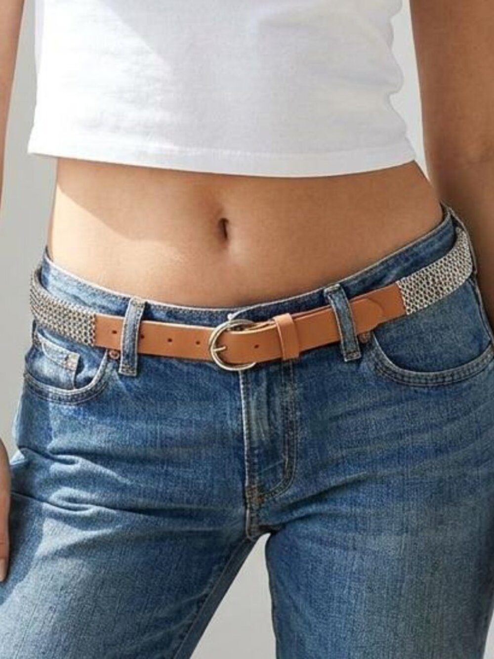 Urban Outfitters x Ecote - Brown Belt with Chain Detail
